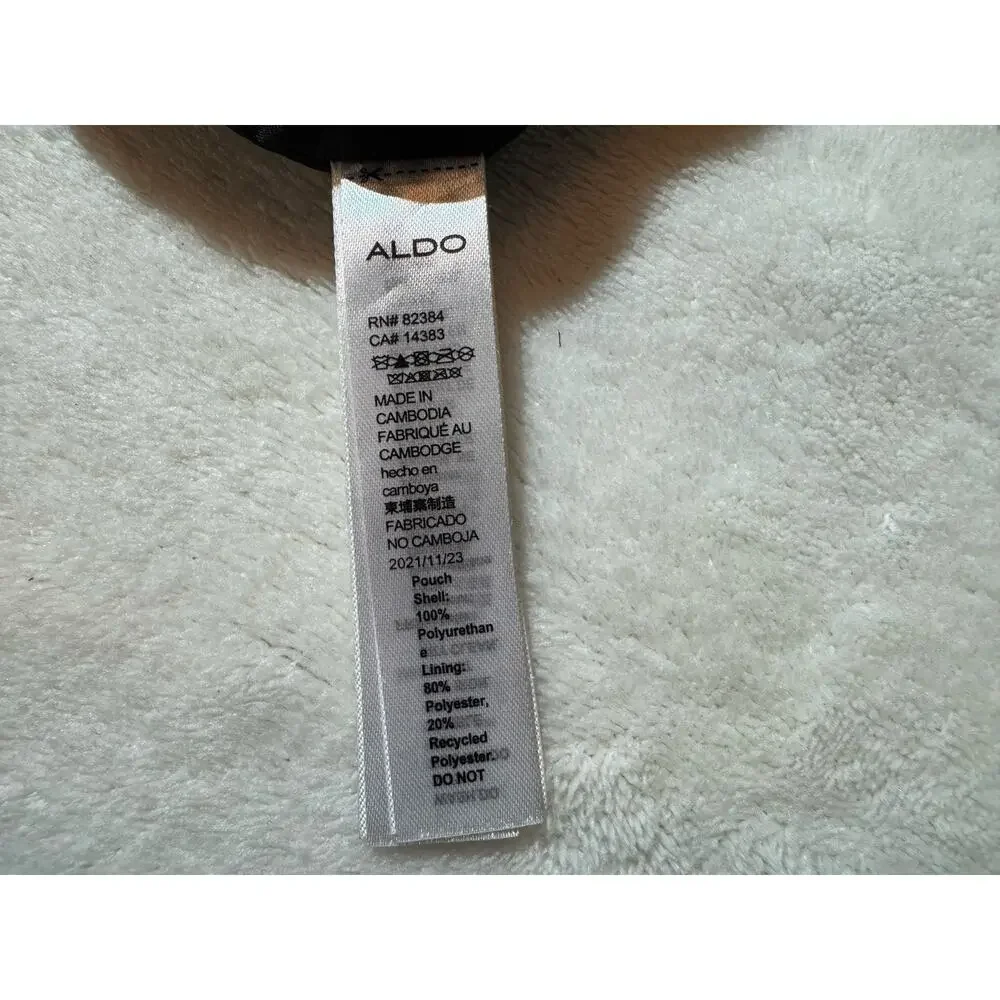 Aldo Leather Carrying Case Black Gold Zipper